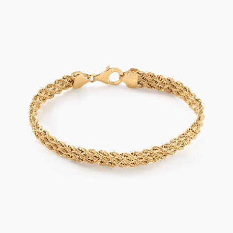 Bracelet Jerry Maille Corde 3 Rangs Or Jaune - Bracelets chaîne Femme | Histoire d’Or