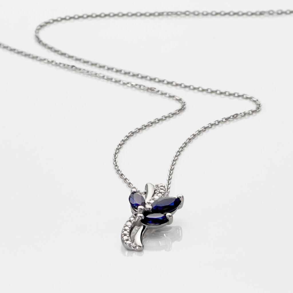 Collier Angie Or Blanc Saphir Diamant - Colliers Femme | Histoire d’Or