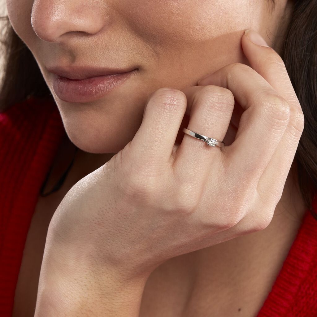 Bague Solitaire Celina Or Blanc Diamant - Bagues solitaires Femme | Histoire d’Or