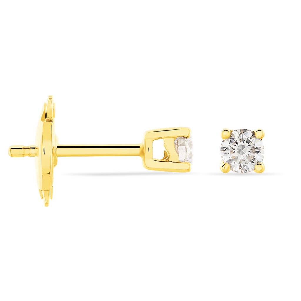 Boucles D'oreilles Puces Victoria Or Jaune Diamant - Clous d'oreilles Femme | Histoire d&rsquo;Or