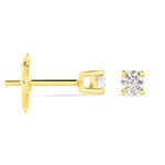 Boucles D'oreilles Puces Victoria Or Jaune Diamant - Clous d'oreilles Femme | Histoire d&rsquo;Or