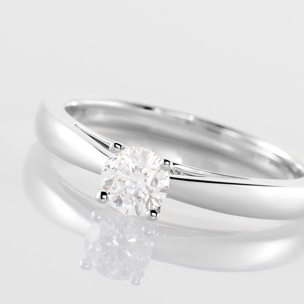Bague Solitaire Iris Or Blanc Diamant - Bagues solitaires Femme | Histoire d’Or