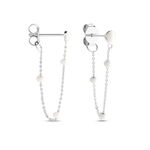 Boucles D'oreilles Pendantes Polka Argent Blanc - Boucles d'oreilles fantaisie Femme | Histoire d&rsquo;Or