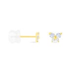 Boucles D'oreilles Puces Eleanor Fleur Or Jaune Oxyde De Zirconium - Clous d'oreilles Famille | Histoire d&rsquo;Or