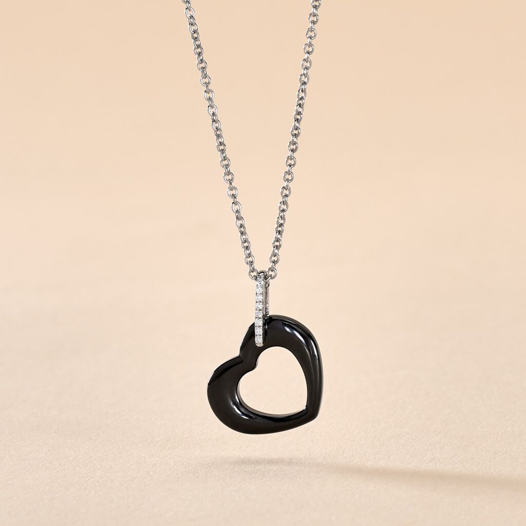 Collier Elodie Argent Blanc Oxyde De Zirconium Et Céramique - Colliers fantaisie Femme | Histoire d’Or