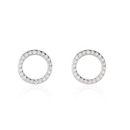 Boucles D'oreilles Puces Grâces Argent Blanc Oxyde De Zirconium - Boucles d'oreilles fantaisie Femme | Histoire d’Or