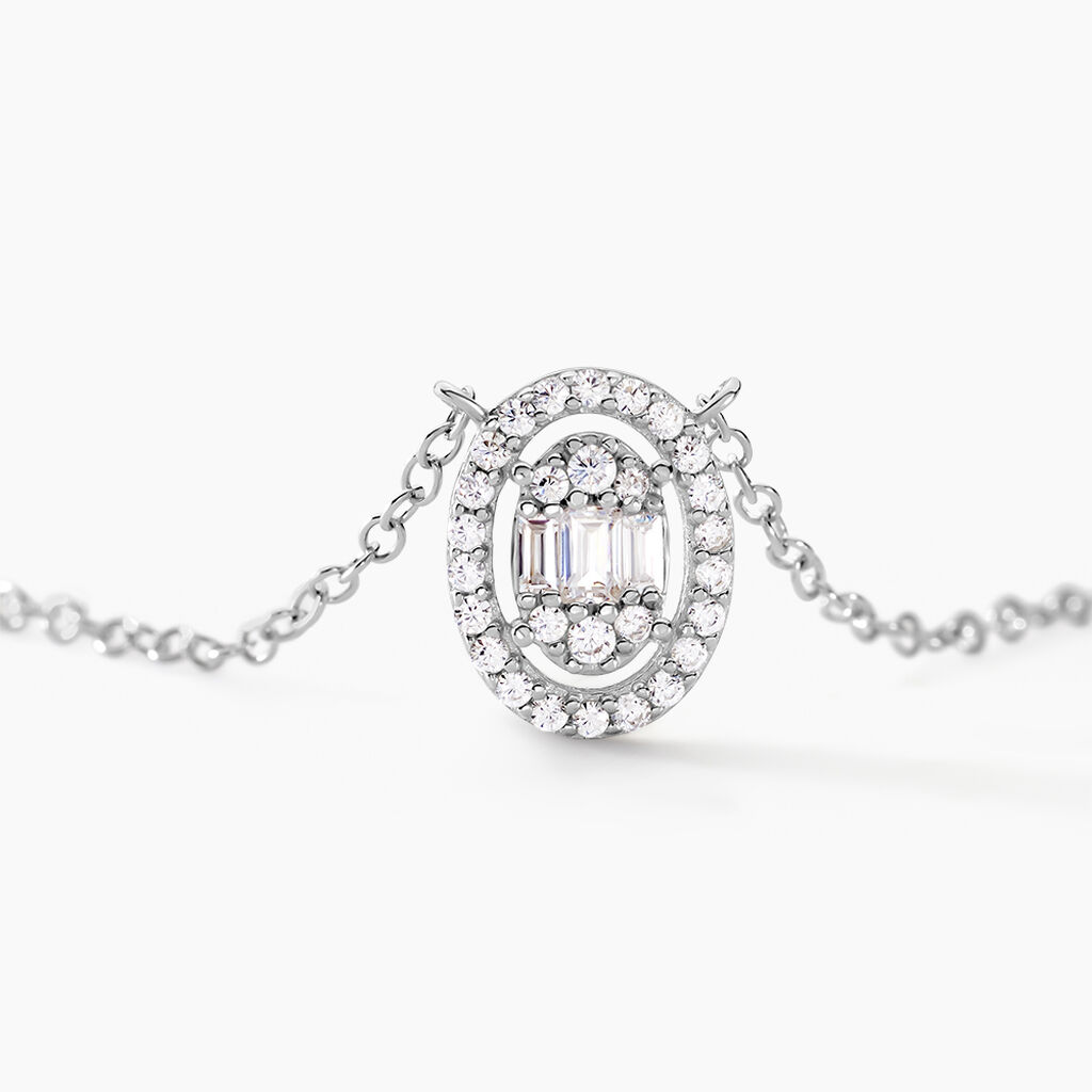 Collier Baroque Party Argent Blanc Oxyde De Zirconium - Colliers fantaisie Femme | Histoire d’Or