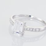 Bague Or Blanc Gesacus Oxyde De Zirconium - Bagues solitaires Femme | Histoire d&rsquo;Or