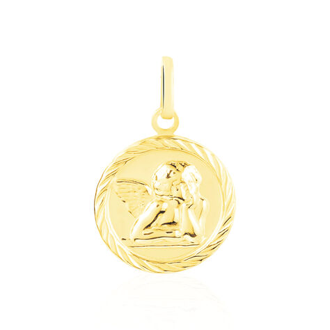 Pendentif Ange Rond Sable Or Jaune - Pendentifs Baptême Famille | Histoire d’Or