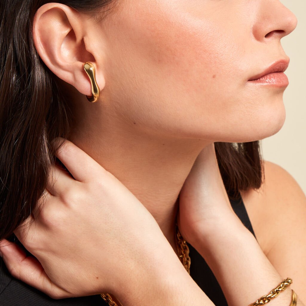 Créoles Valence Acier Jaune - Boucles d'oreilles créoles Femme | Histoire d’Or