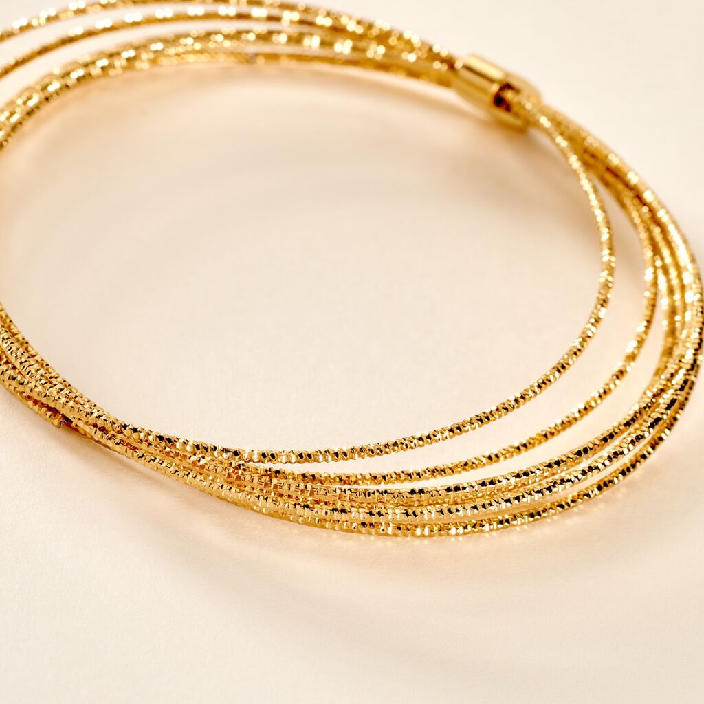 Bracelet Jonc Golden Liana Acier Jaune - Bracelets joncs Femme | Histoire d’Or