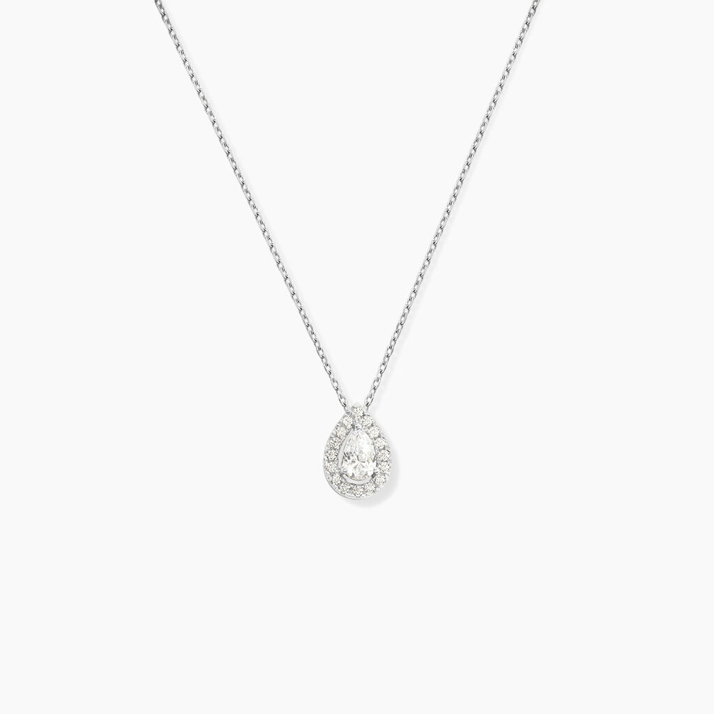 Collier Hildana Or Blanc Oxyde De Zirconium - Colliers Femme | Histoire d&rsquo;Or