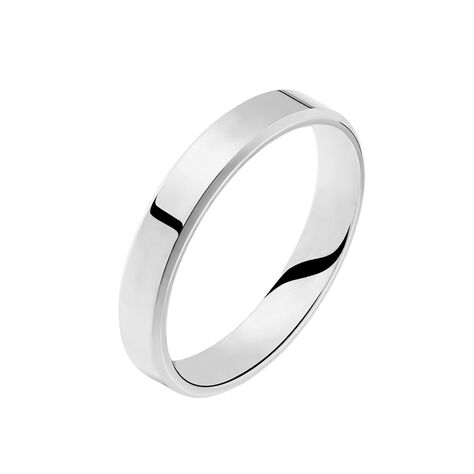 Alliance Hild Ruban Biseaute Palladium Blanc - Alliances Homme | Histoire d’Or