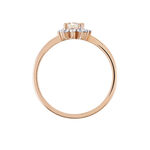 Bague Jozsua Or Rose Morganite Peche Oxyde De Zirconium - Bagues solitaires Femme | Histoire d&rsquo;Or