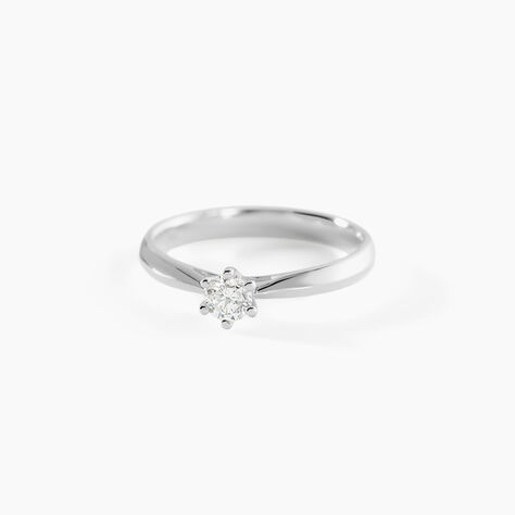 Bague Solitaire Veronika Or Blanc Diamant - Bagues solitaires Femme | Histoire d&rsquo;Or