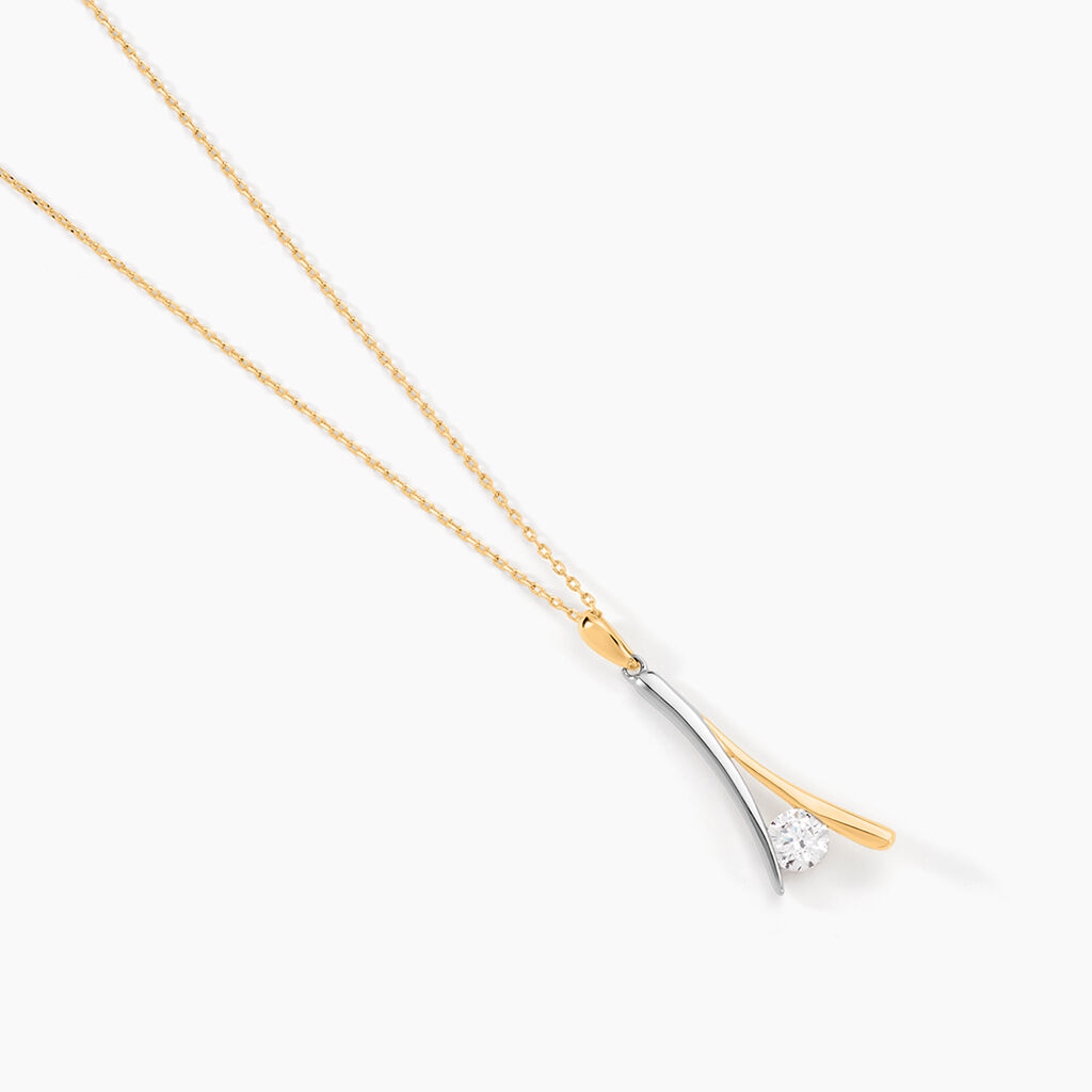 Collier Formev Or Bicolore Oxyde De Zirconium - Colliers Femme | Histoire d&rsquo;Or