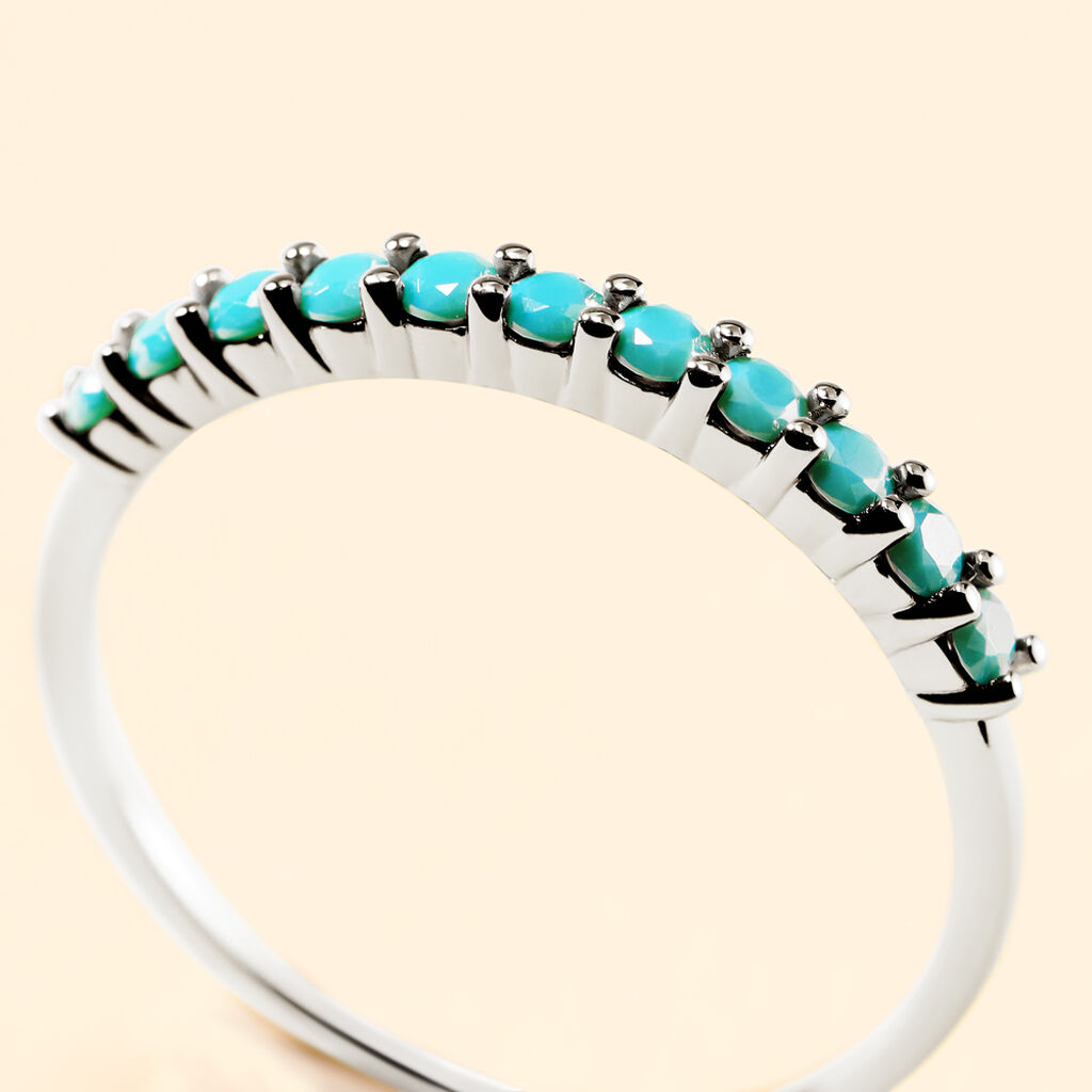 Bague Goddess Argent Blanc Turquoise - Bagues avec pierre Femme | Histoire d’Or