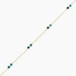 Cha&icirc;ne De Cheville Dimitar Or Jaune Turquoise - Cha&icirc;nes de cheville Femme | Histoire d&rsquo;Or