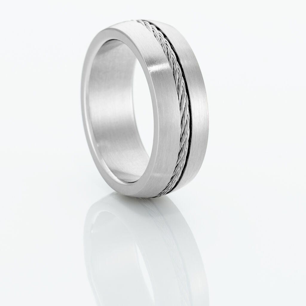 Bague Sam Acier Blanc - Bagues fantaisie Homme | Histoire d’Or