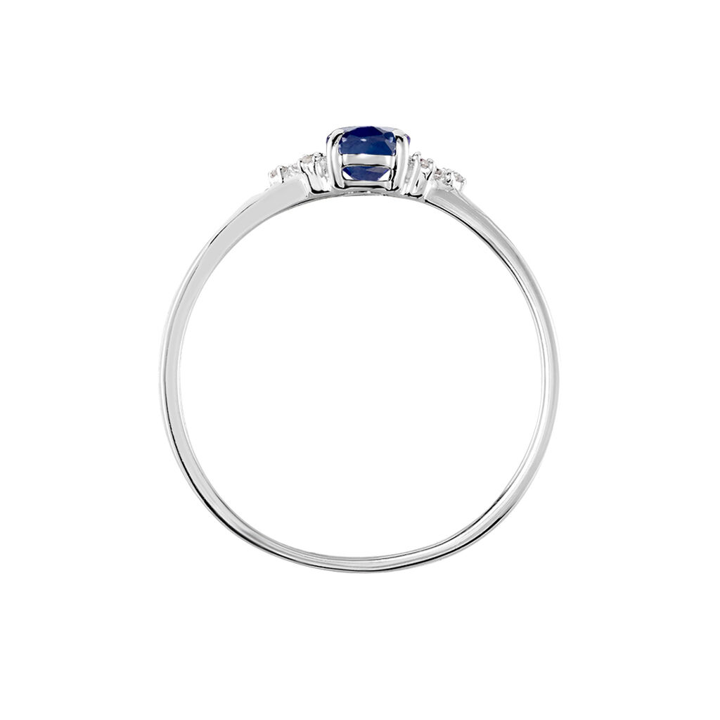 Bague Or Blanc Marie Saphir Diamants - Bagues solitaires Femme | Histoire d’Or
