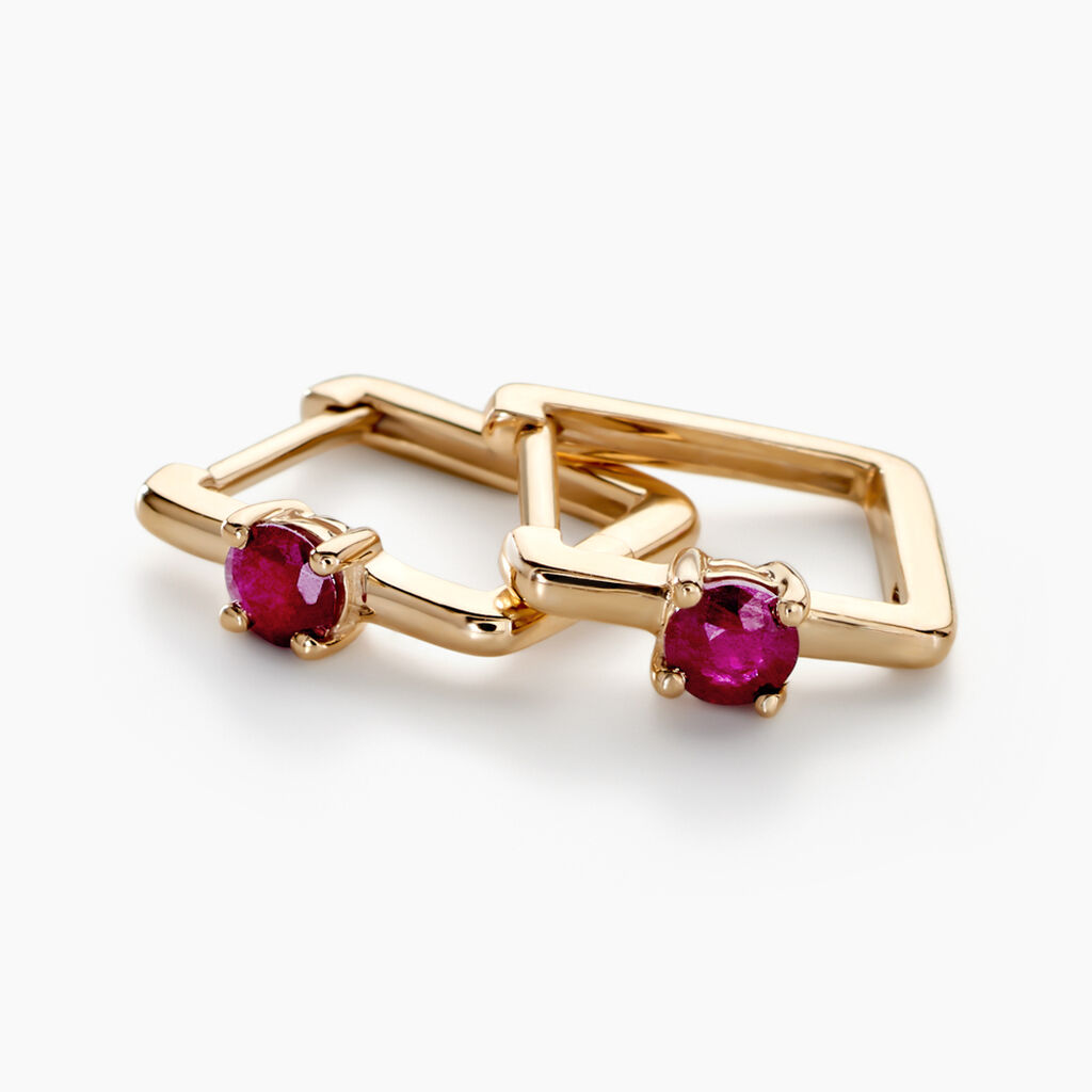 Créoles Harmonie Or Jaune Rubis - Boucles d'oreilles créoles Femme | Histoire d’Or