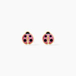 Boucles D'oreilles Puces Lea Coccinelle Or Jaune - Clous d'oreilles Enfant | Histoire d&rsquo;Or