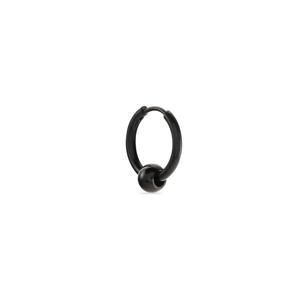 Créole Unitaire Achille Acier Noir - Boucles d'oreilles créoles Homme | Histoire d’Or