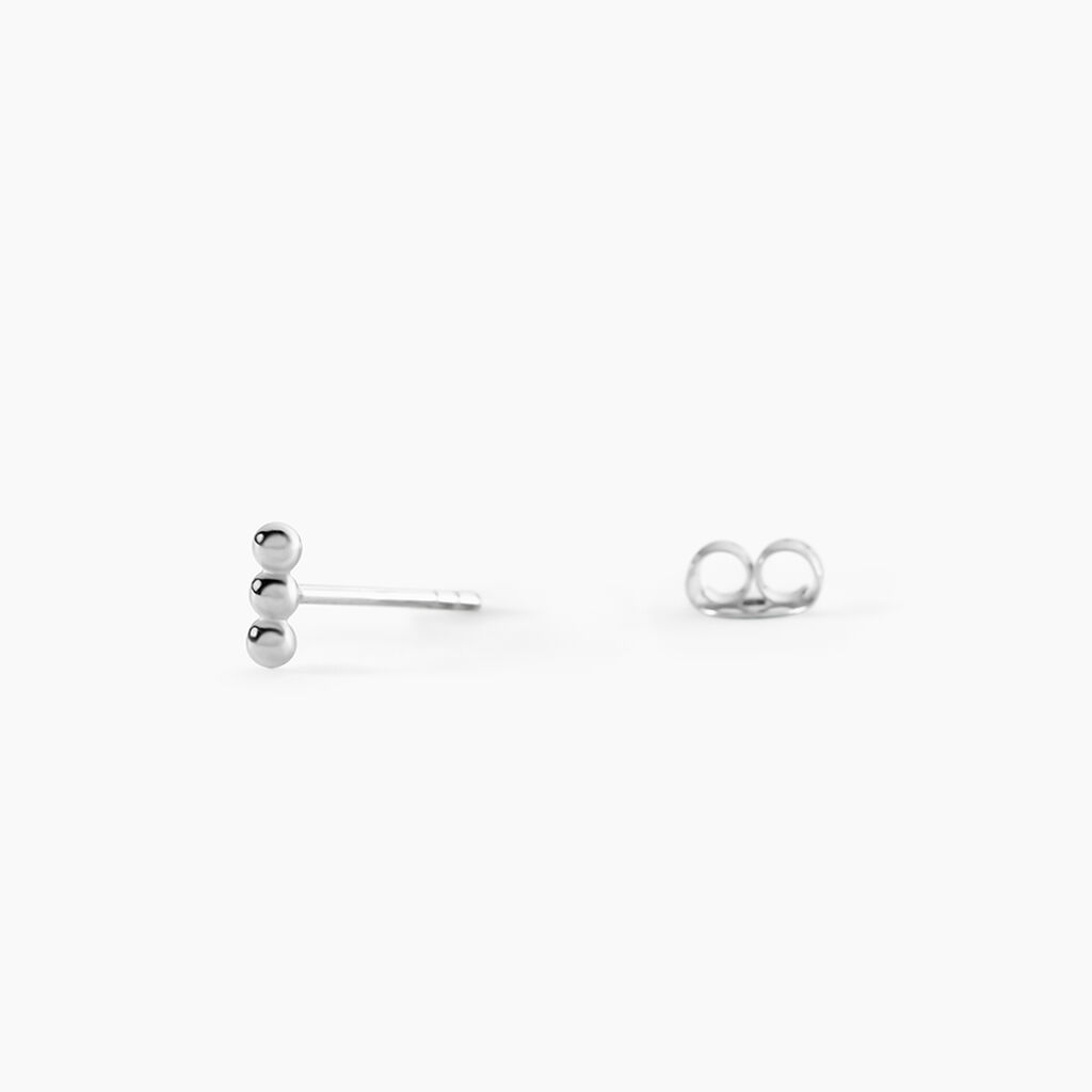 Boucles D'oreilles Puces Ina Argent Blanc - Boucles d'oreilles fantaisie Femme | Histoire d&rsquo;Or
