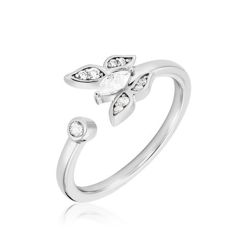 Bague Alill Argent Blanc Oxyde De Zirconium - Bagues solitaires Femme | Histoire d&rsquo;Or