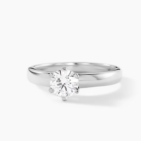 Bague Natalia Ld Platine Blanc Diamant Synth&eacute;tique - Bagues solitaires Femme | Histoire d&rsquo;Or