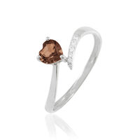 Bague Eva Or Blanc Quartz Et Diamant