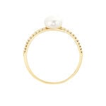 Bague Maria-francoise Or Jaune Perle De Culture Et Oxyde De Zirconium - Bagues solitaires Femme | Histoire d&rsquo;Or