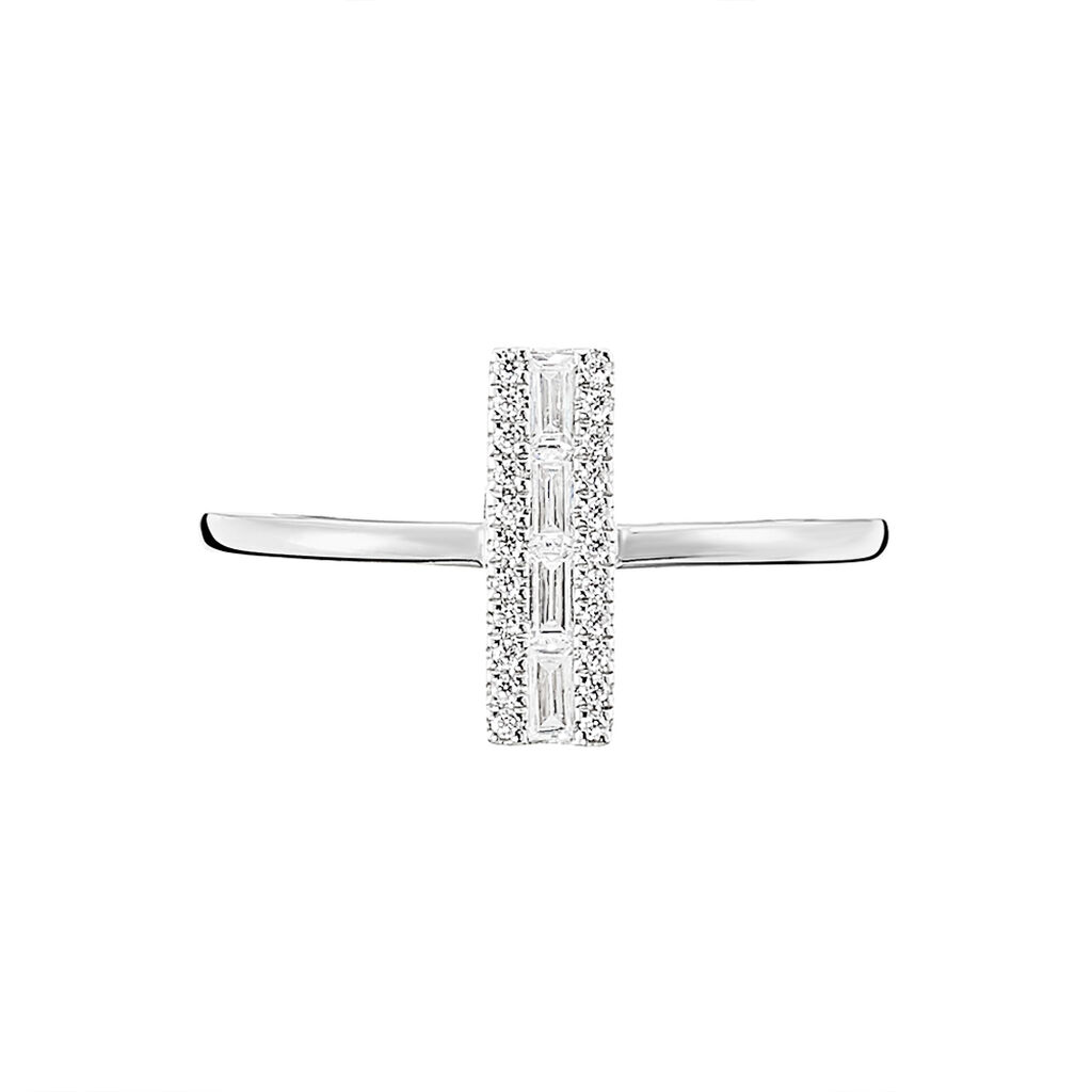 Bague Or Blanc Oxyde De Zirconium - Bagues avec pierre Femme | Histoire d&rsquo;Or