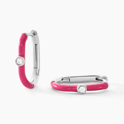 Cr&eacute;oles Infini Pop Argent Blanc Oxyde De Zirconium - Boucles d'oreilles cr&eacute;oles Femme | Histoire d&rsquo;Or