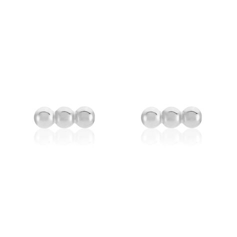 Boucles D'oreilles Puces Ina Argent Blanc - Boucles d'oreilles fantaisie Femme | Histoire d’Or