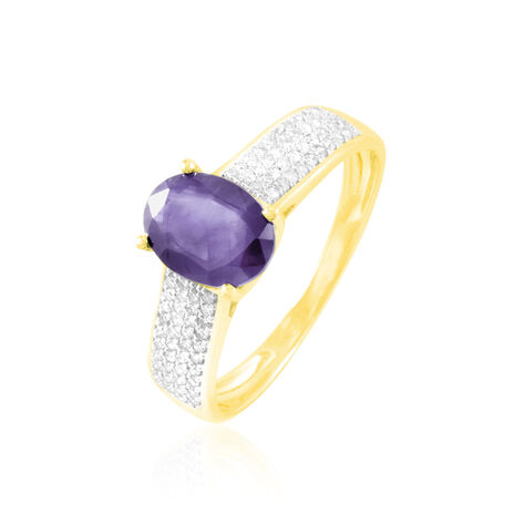 Bague Crista Or Jaune Amethyste Et Diamant - Bagues solitaires Femme | Histoire d&rsquo;Or