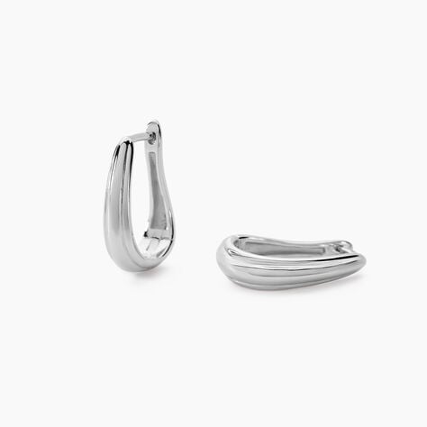 Créoles Egerie Argent Blanc - Boucles d'oreilles créoles Femme | Histoire d’Or