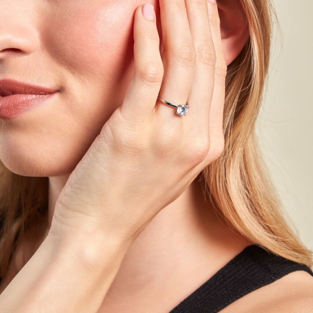 Bague Solitaire Stella Argent Blanc Oxyde De Zirconium - Bagues solitaires Femme | Histoire d’Or