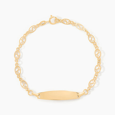 Bracelet Identit&eacute; Eudoxie Maille Filigrane Or Jaune - Bracelets Communion Enfant | Histoire d&rsquo;Or