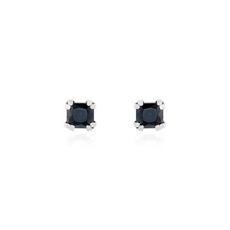 Boucles D'oreilles Puces Doreen Carre Or Blanc Oxyde De Zirconium - Clous d'oreilles Femme | Histoire d’Or