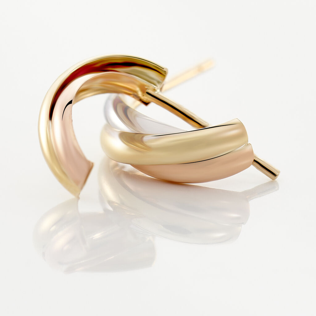 Cr&eacute;oles Igora Or Tricolore - Boucles d'oreilles cr&eacute;oles Femme | Histoire d&rsquo;Or