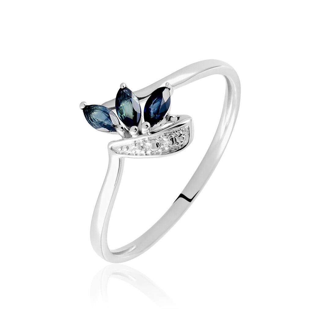 Bague Valy Or Blanc Saphir - Bagues avec pierre Femme | Histoire d’Or