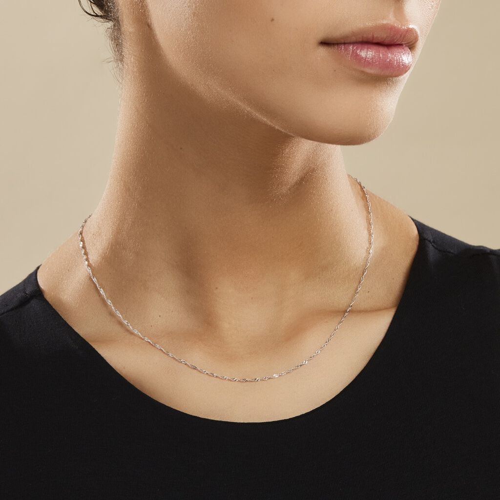 Chaîne Ons Maille Singapour Or Blanc - Chaines Femme | Histoire d’Or