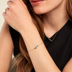 Bracelet Navette Or Jaune Emeraude Diamant - Bracelets Femme | Histoire d&rsquo;Or