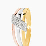 Bague Aurelianne Or Tricolore Diamant - Bagues avec pierre Femme | Histoire d&rsquo;Or