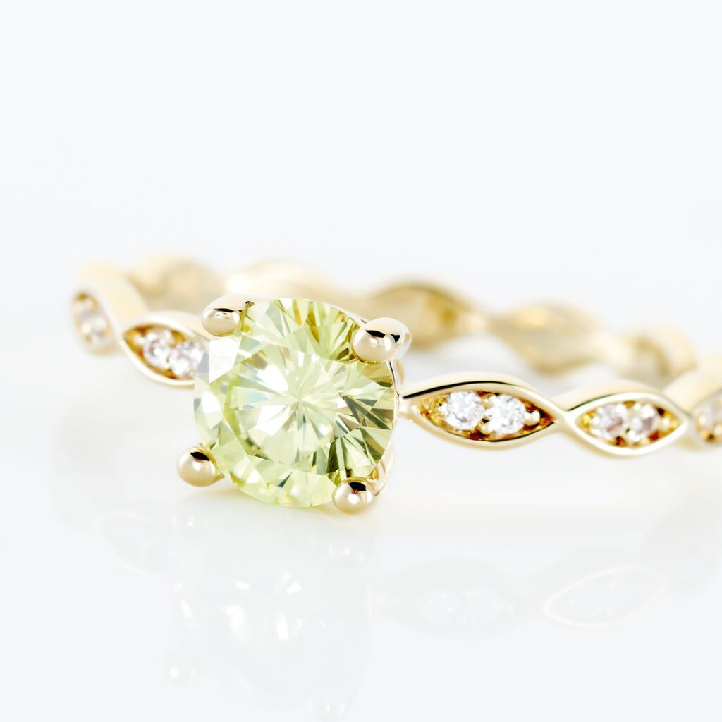 Bague Kurt Plaqu&eacute; Or Jaune Oxyde De Zirconium - Bagues solitaires Femme | Histoire d&rsquo;Or