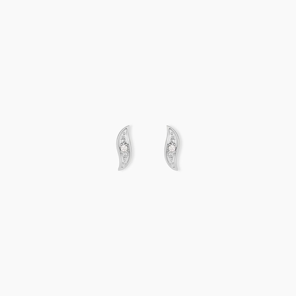 Boucles D'Oreilles Puces Subira Argent Blanc Oxyde De Zirconium - Boucles d'oreilles fantaisie Femme | Histoire d&rsquo;Or