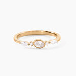 Bague Aurena Plaqu&eacute; Or Jaune Oxyde De Zirconium - Bagues solitaires Femme | Histoire d&rsquo;Or