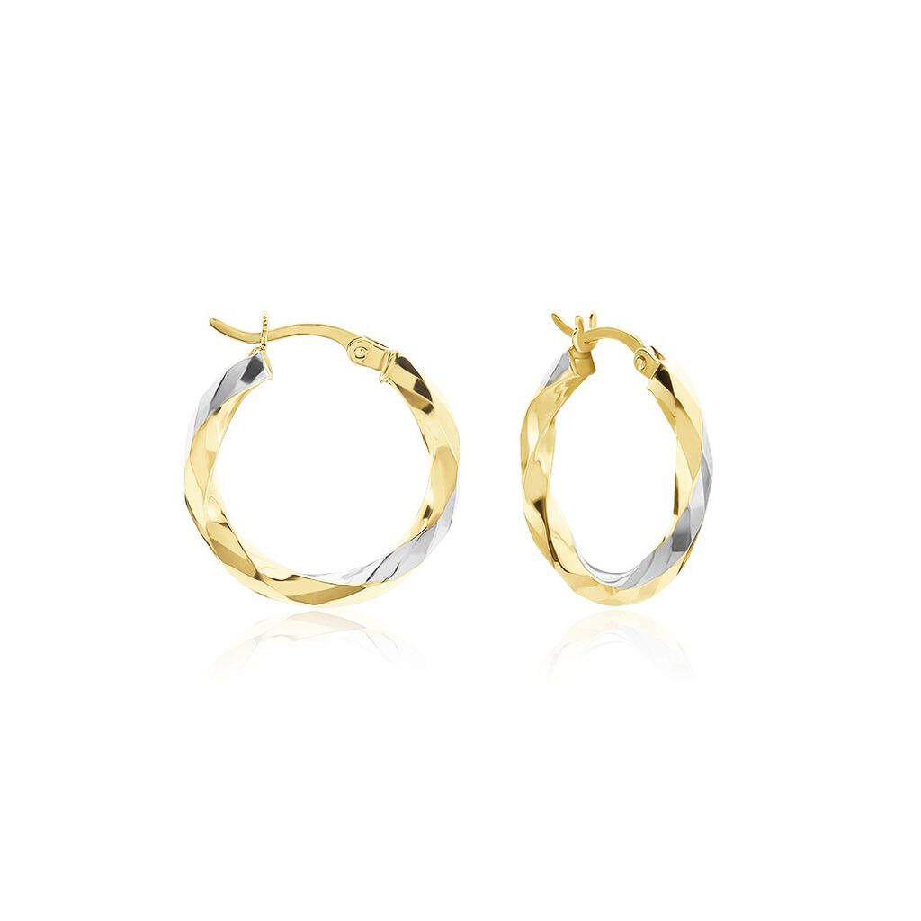 Créoles Ajinie Fil Rond Or Bicolore - Boucles d'oreilles créoles Femme | Histoire d’Or