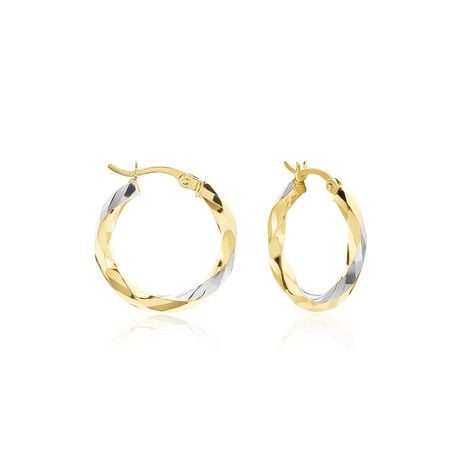 Créoles Ajinie Fil Rond Or Bicolore - Boucles d'oreilles créoles Femme | Histoire d’Or